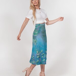 Monet Water Lilies Women's A-Line Midi Skirt | Art Inspired Clothing | Midi Skirt | Artistic Clothing | Cute | Painting | Artist image 3