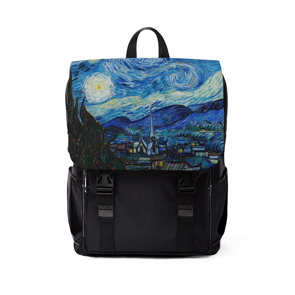 Van Gogh Backpack Starry Night Casual Shoulder Backpack Classic Art Gifts 13 Laptop Travel Bag Cool Backpacks Back to School Etsy