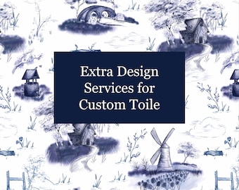 Extra Design Services for Custom Toile | Note Cards | Wedding Invitations | Extra Illustrations