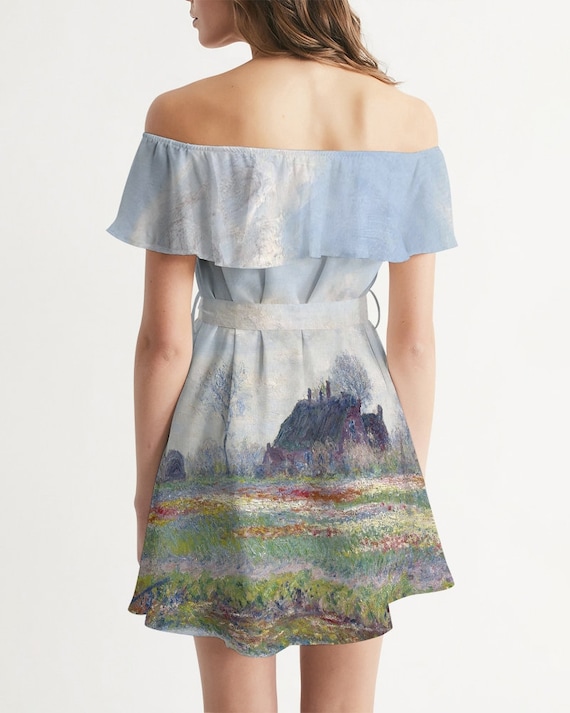off shoulder tulip dress Women's Monet Tulip Fields Off-shoulder Dress | Loose Flowy Dress | Artist  Gift | Art Inspired Clothing | Monet Gifts | Art Dress | Cute