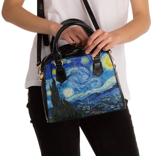 Van Gogh The Starry Night Shoulder Handbag | Art Bags | Artist Gifts | Art Aesthetic | Art Purse |