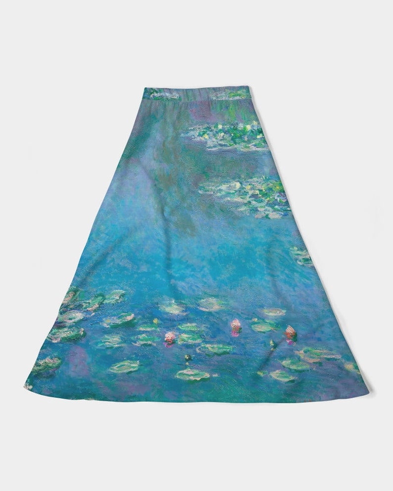 Monet Water Lilies Women's A-Line Midi Skirt | Art Inspired Clothing | Midi Skirt | Artistic Clothing | Cute | Painting | Artist image 7