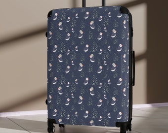 Winter Puffin Hard Shell Suitcase | Rolling Travel Bag