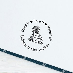 Book Belongs to Personalized Stamp | Custom Read it Love it Return it Stamp | Classroom Library Stamp | Teacher Library Book Custom Stamp