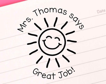 Sun Teacher Stamp | Custom Teacher Sunshine Stamp | Classroom Custom Stamp | Teacher Stamp Custom | Custom Sunshine Stamp