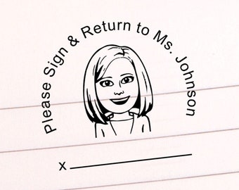 Custom Teacher Bitmoji Stamp: Please Sign and Return