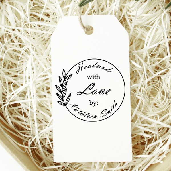 Hand Made With Love | Hand Made Stamp | Hand Made Tag Stamp | Hand Made | Hand Made Crafts | Hand Made Gift | Hand Made Self Inking Stamp