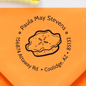 Personalized Pie Address Stamp: Custom Fall Self-Inking Gift
