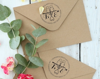 Love Birds Personalized Stamp | Custom Self-Inking Stamp Monogram Love Birds | Monogram Stamp | Best Seller | Wedding | Housewarming Gift