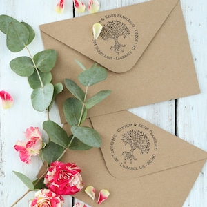 Personalized Rooted Tree Stamp | Tree of Life Custom Self-Inking Stamp  | Realtor Closing Gift | Best Seller| Free Shipping over 35 USD