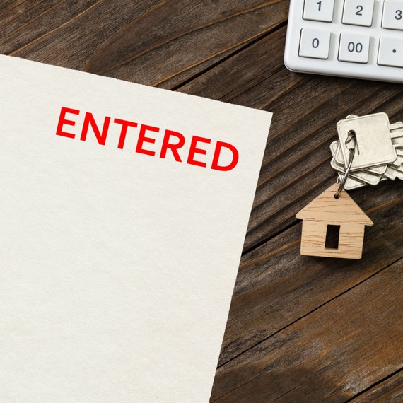 Entered Stamp Professional Stamp Office Stamp Desk Stamp - Etsy