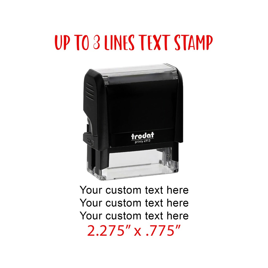 Your Custom Text Medium Rectangle Stamp 2.275 X .775 Size Self-inking ...