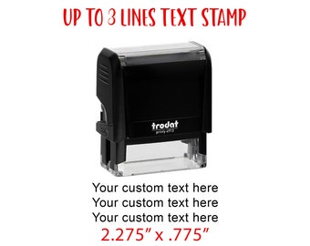 Your Custom Text Medium Rectangle Stamp | 2.275" x .775" Size | Self-Inking Rectangle Stamper | Trodat 4913 Small Rectangle Stamp