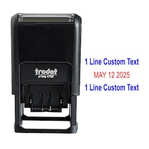 Trodat 4750 2 Line Custom Dater Stamp | Custom Self Inking Dater | 2 Line Dater Custom Text | Self Inking Custom Dater | Office Dater Stamp
