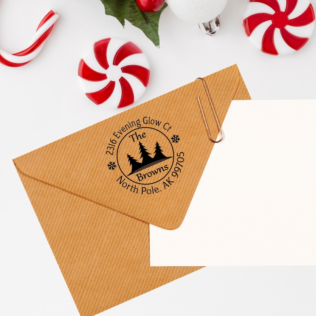Christmas Tree Address Stamp Christmas Address Stamp Christmas Tree