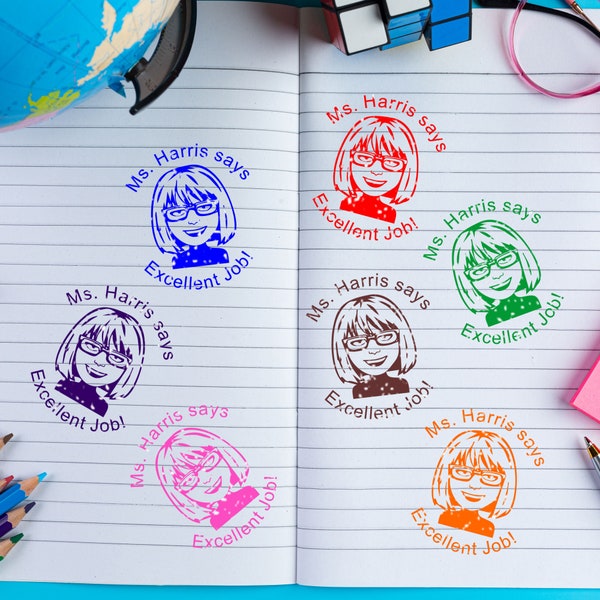 Custom Teacher Bitmoji Stamp: Personalized Grading Stamp