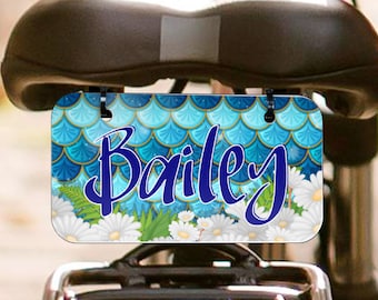 Little Mermaid Bicycle License Plate | Kid Personalized Bike Name License Plate | Custom Mermaid Bicycle License Plate | Mermaid Custom Sign