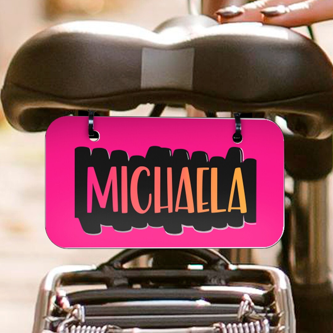 Art Name Bicycle License Plate Personalized Bike Name License Plate