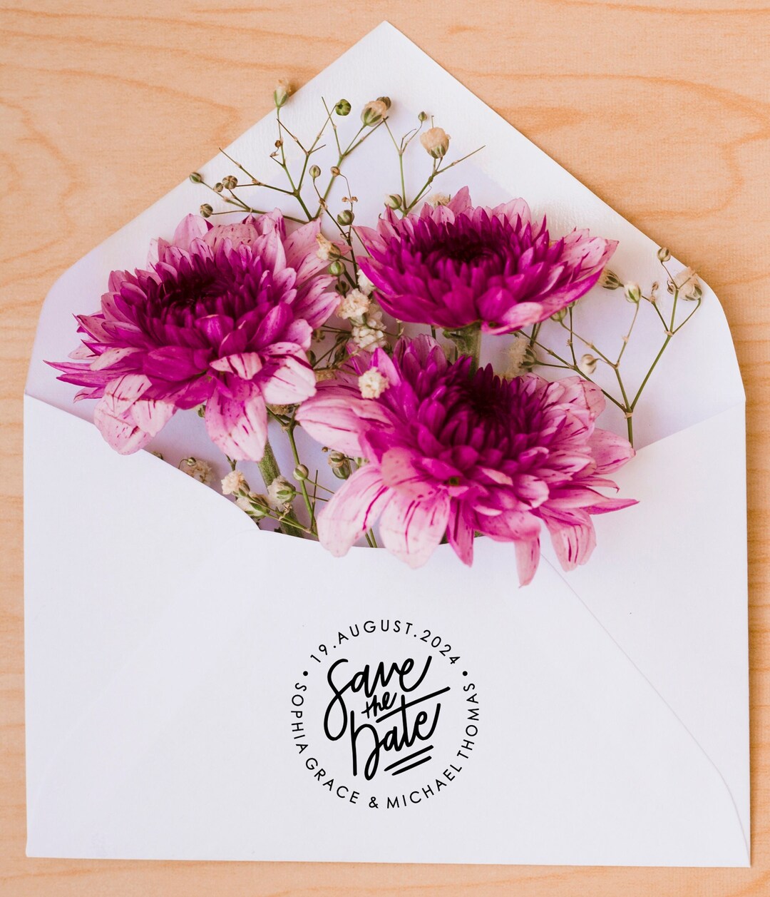 Scrolling Cursive Date Custom Cursive Save the Date Stamp: Personalized Wedding Planning - Etsy