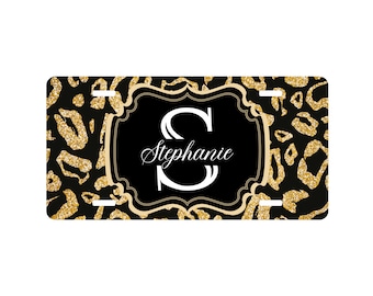 Custom Leopard License Plate: Personalized Animal Print