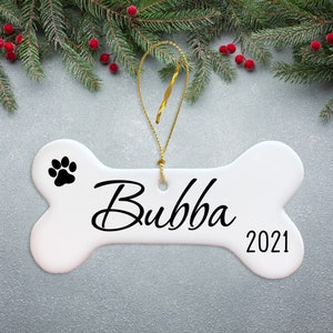 Personalized Dog Ornament | Dog Christmas Ornament | Custom Gift Dog Bone | Personalized Dog Bone Christmas Ornament | FREE SHIPPING over 35