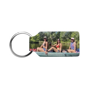 Keychain Photo Rectangle Full Color Print One or Two Sides Custom Keyring Personalized Photo Keychain Photo Keyring Key Ring image 1