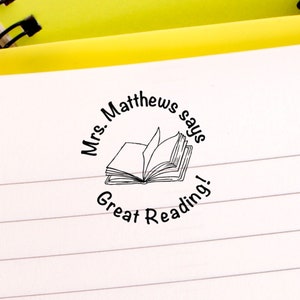 Teacher Great Reading Personalized Stamp | Custom Teacher Great Reading Stamp | Classroom Custom Stamp | Teacher Stamp Custom