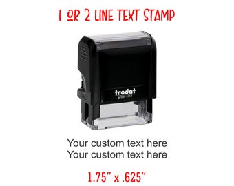Your Custom Text Small Rectangle Stamp | 1.75" x .625" Size | Self-Inking Rectangle Stamper | Trodat 4912 Small Rectangle Stamp