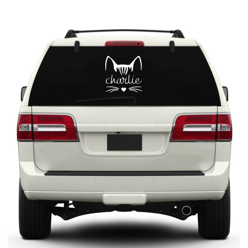 Cat Decal Personalized Name Kitty Decal Cat Lover Sticker Kitty Name Decal for Tumbler Cat Decal for Car Laptop Decal Skin image 3