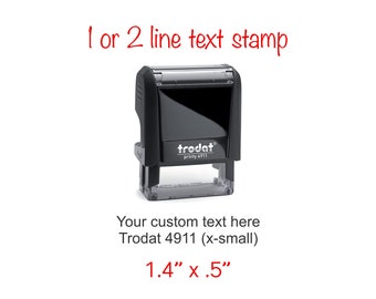 Your Custom Text Small Rectangle Stamp | 1.4" x .5" Size | Self-Inking Rectangle Stamper | Trodat 4911 Small Rectangle Stamp