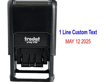 Custom Self-Inking Dater Stamp: Trodat 4750, Personalized Top Line