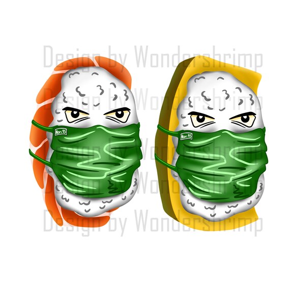 sushi digital art in png file fighting covid sign wear your etsy etsy