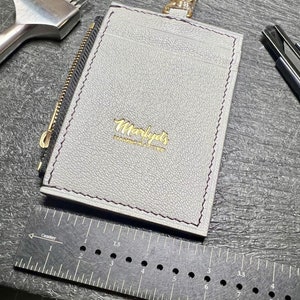 Cartera de identificación de cuero francés hecha a medida - Hecha a mano por encargo