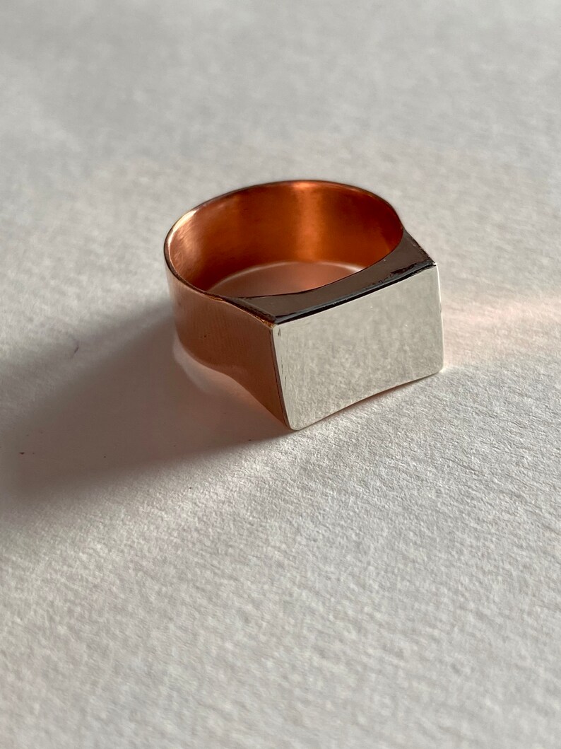 Handmade Two-Tone Silver and Copper Ring