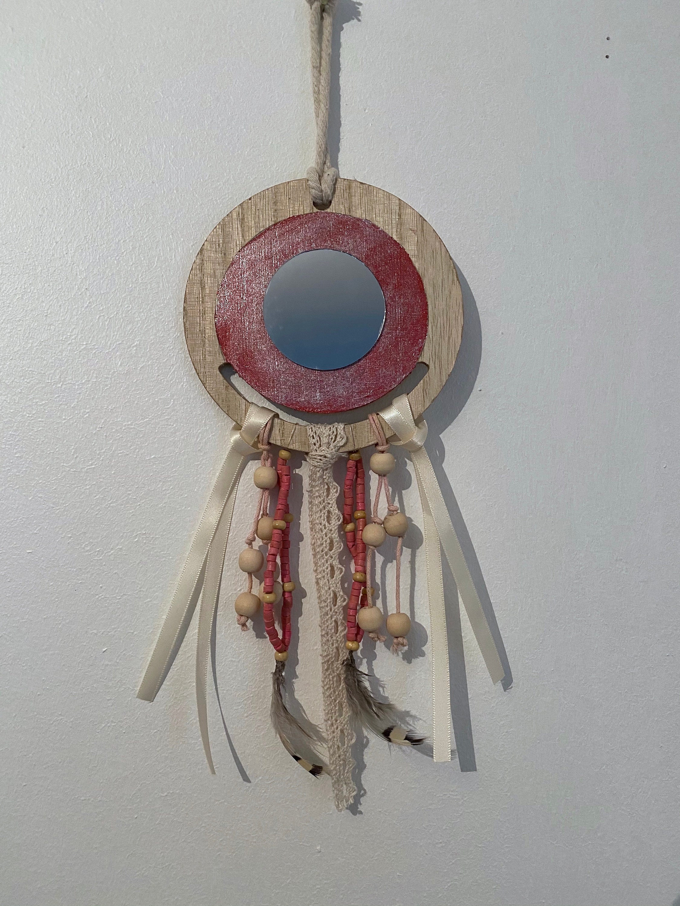 Attrape Rêves Miroir Rosé