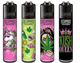 GIRLY KUSHQUEEN CLIPPER Lighters - Buy Individual Lighters or Whole Set - Unique Funny Cool Clippers Lighter Clippers collection