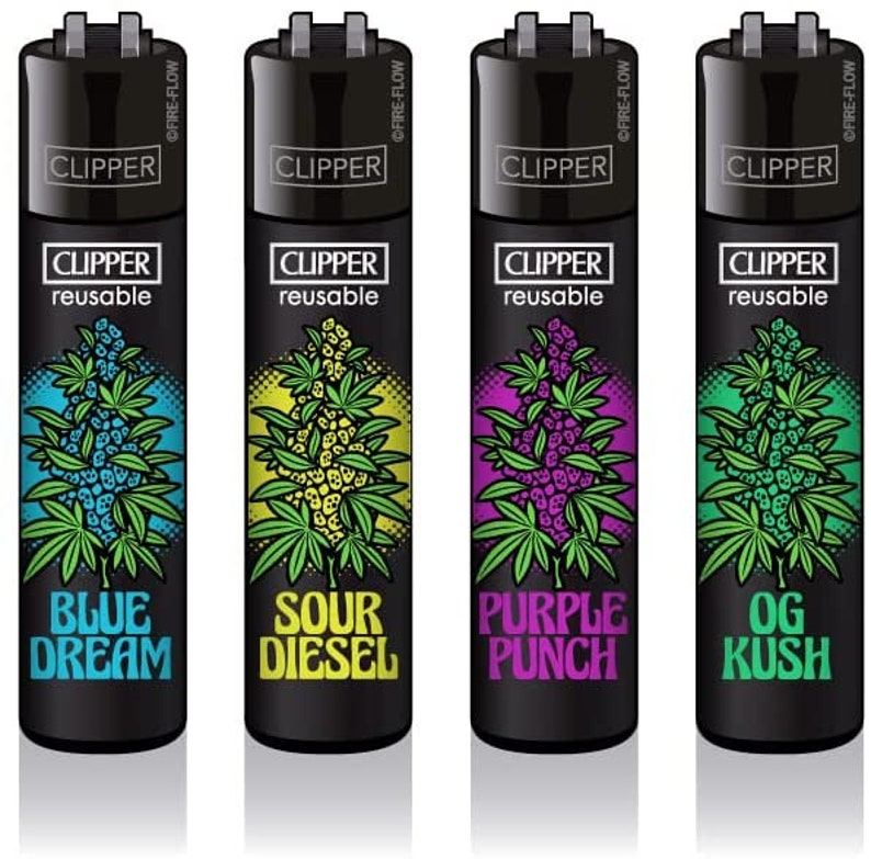 New WEED STRAINS CLIPPER Lighters - Buy Individual Lighters or Whole Set - Unique Funny Cool Lighter Clippers collection set 
