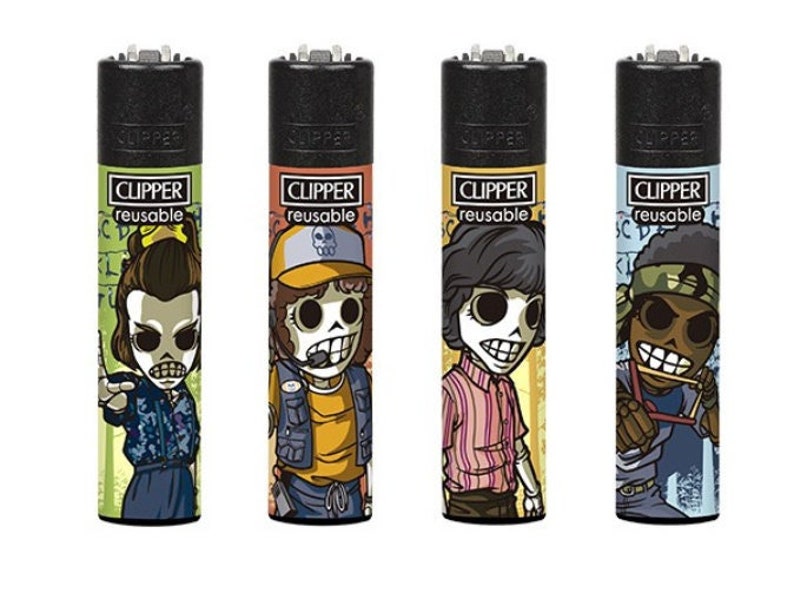 STRANGER THINGS CLIPPER Lighters - Buy Individual Lighters or Whole Set - Unique Funny Cool Clippers Lighter Clippers collection 