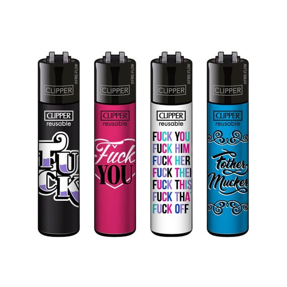 rude cigarette lighters Rude Clipper Lighters: Funny F*ck Word Design - Individual or Set