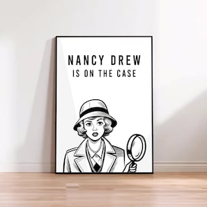 Nancy Drew Wall Art, Nancy Drew Digital Download, Nancy Drew Digital Print, Wall Art, Digital Wall Art, Digital Print, Printable Wall Art