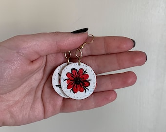 Red Flower Earrings