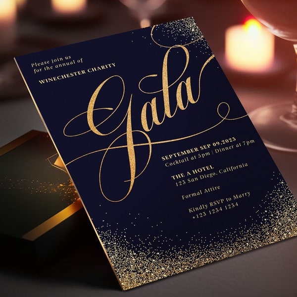 Editable Gala Party Invitation Gala Fundraiser Banquet Invitation ...