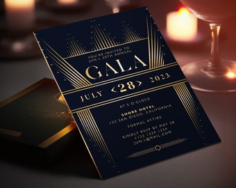 Editable Gala Party Invitation | Gala Fundraiser Banquet Invitation | Business Corporate Awards Night Invite | Printable | Corjl GDGD