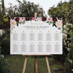 Bearbeitbare Chinesische Hochzeitseinladungen | Orientalische Blumenhochzeits-Einladung | Asiatische Hochzeitskarte | Sitzplan Hochzeit | Druckbar | Leinwand CW07