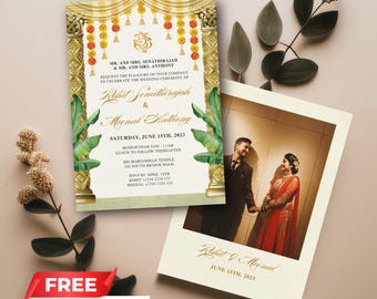 Mandap Indian Wedding Invitation | Hindu Wedding | Editable Canva Template | Instant Download