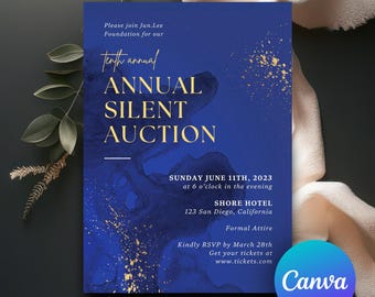 Silent Auction Invitation Template for Charity Fundraisers and Benefit Events