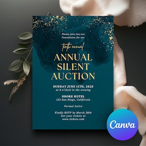 Editable Annual Company Party Invitation | Corporate Invitation Template | Business Awards Night Invite | Printable | Canva CDAA04
