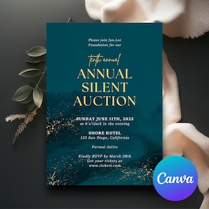 Editable Annual Company Party Invitation | Corporate Invitation Template | Business Awards Night Invite | Printable | Canva CDAA02