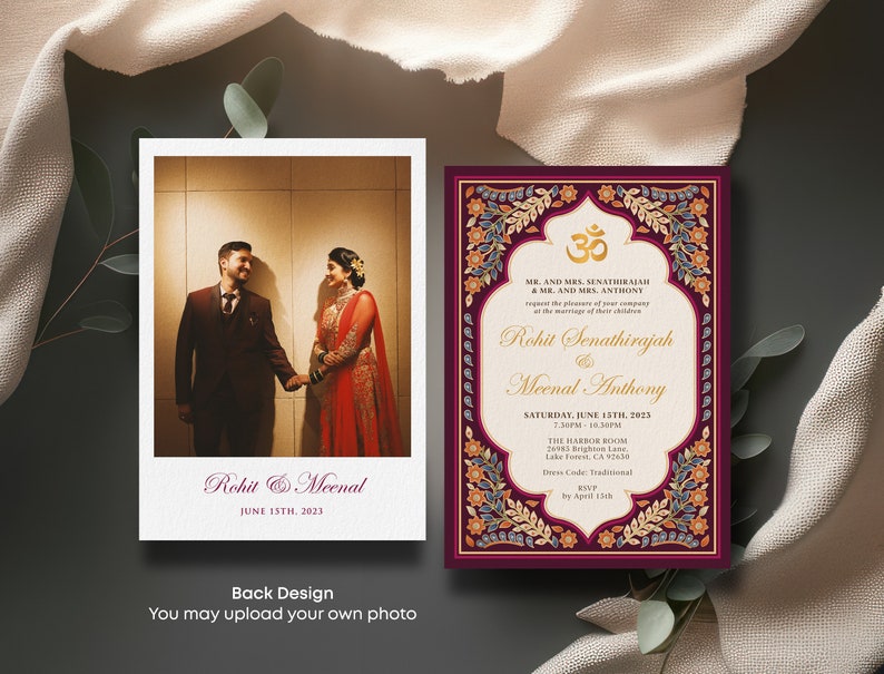 Editable Indian Wedding Invitations Bundle Hindu Wedding Invite Traditional and Mehndi Card Printable Instant Download Corjl IWMB image 4