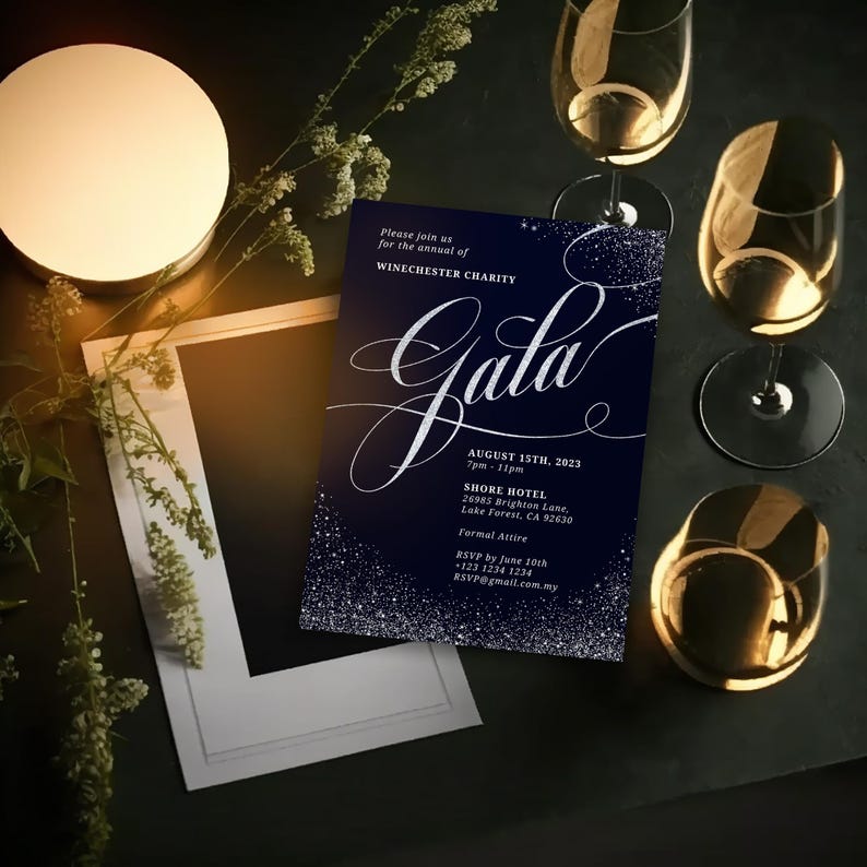 Gala Script Gala Invitation Template | Corporate Fundraiser Awards Night | Editable ...